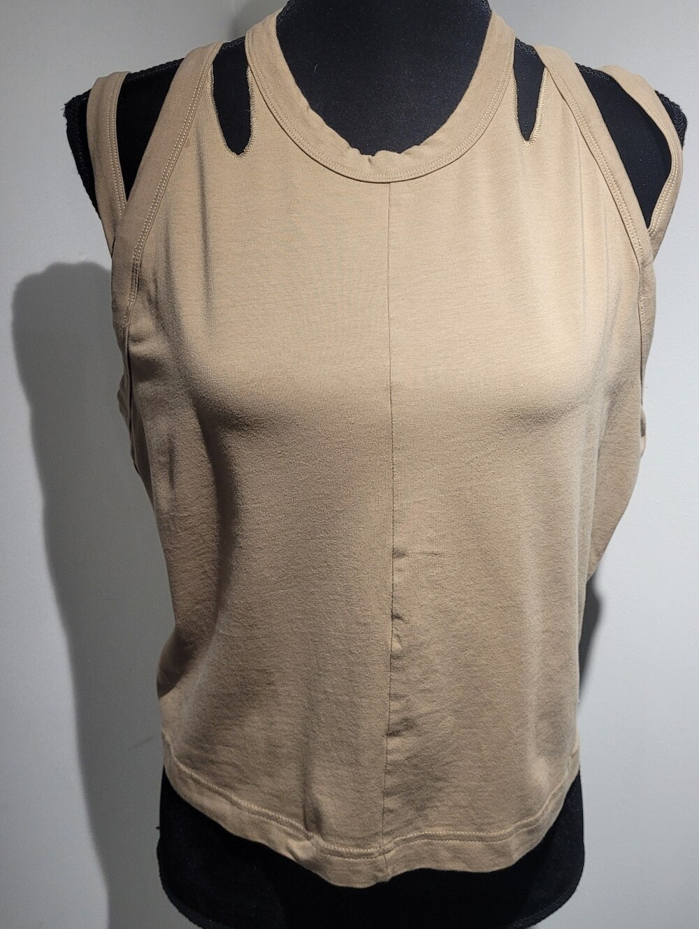 Gymshark Women's Cotton Strappy Midi Tank XXL Deep Fawn Brown Athleisure Gym
